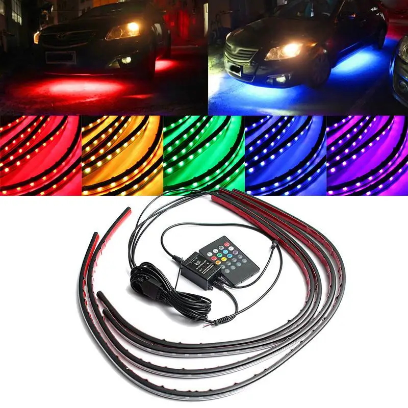 Rgb Underglow Strip - 4x Striscia LED flessibile RGB 5050