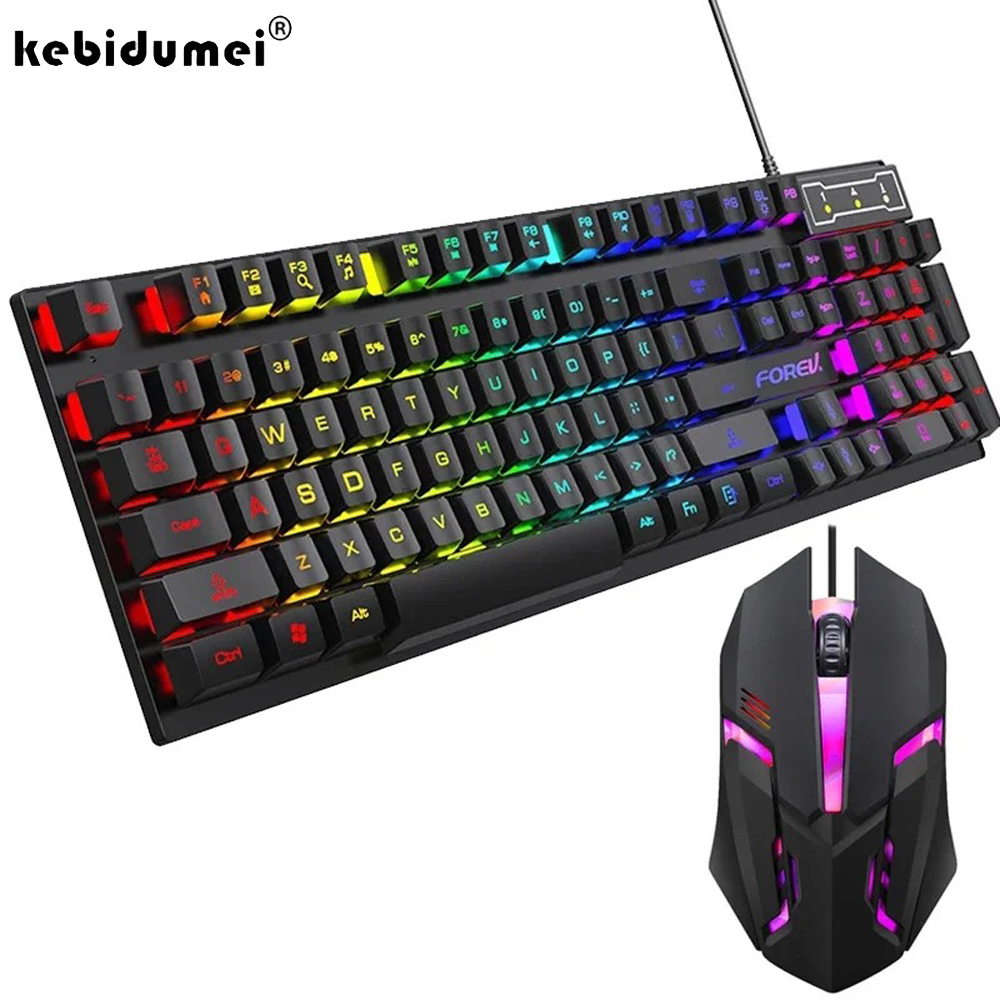 Keyboard Mouse Bundle Gaming - Kebidumei 104, tastiera meccanica retroilluminata, tastiera