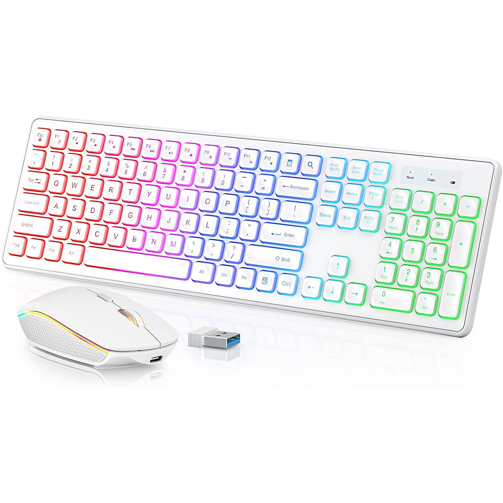 Gaming Keyboard And Mouse Combo - Tastiera e mouse wireless retroilluminati, tasti