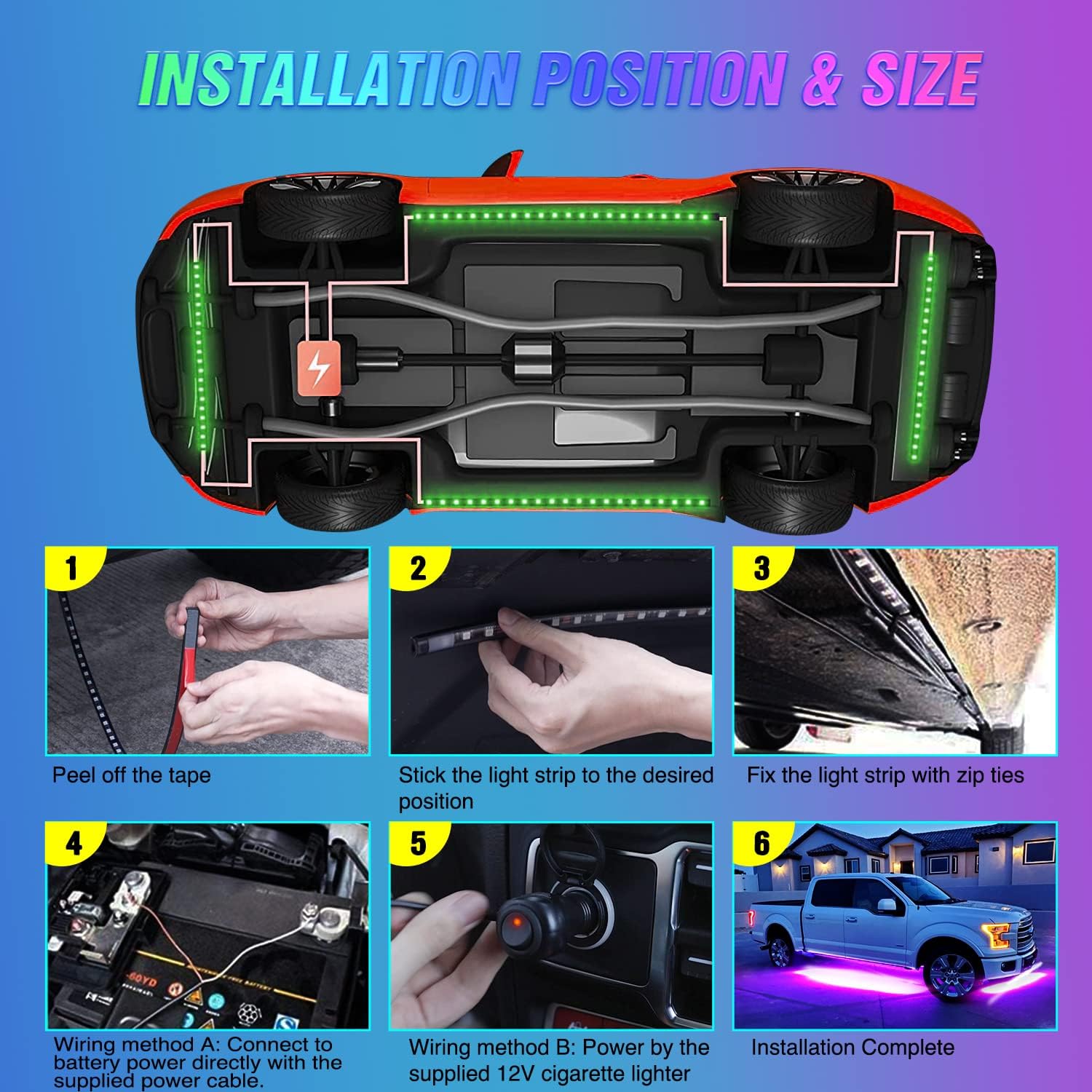 Luci a Striscia Neon per Sotto - Rgb Underglow Strip recensione e prezzo